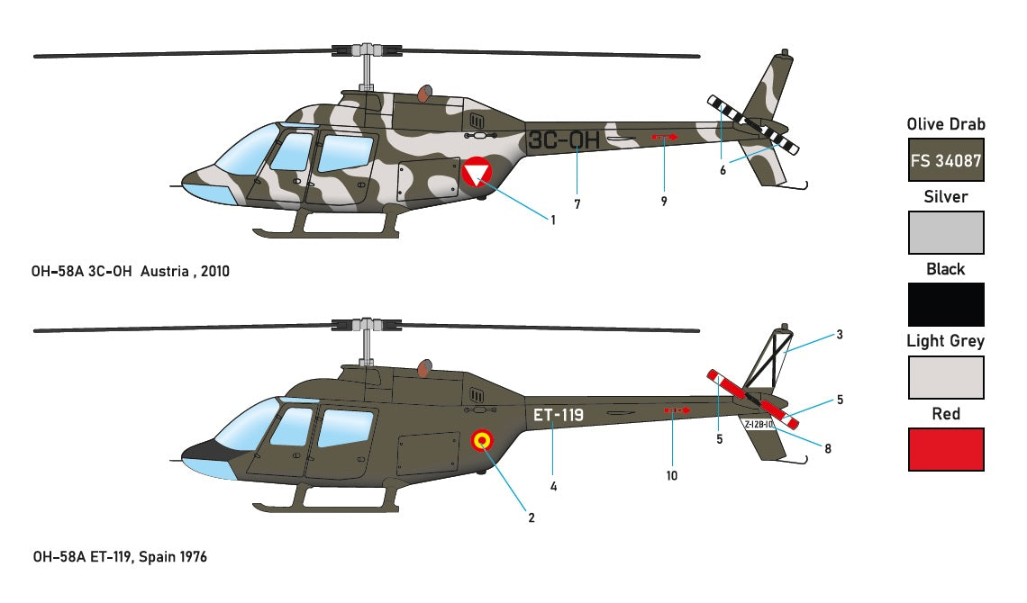 Miniwing-Plastic 368 1:144 Bell OH-58A KIOWA / over Europe