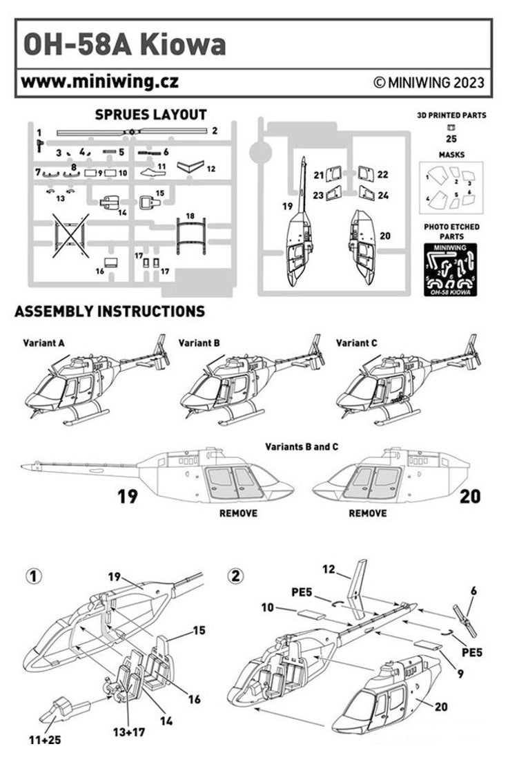 Miniwing-Plastic mini 369 1:144 Bell 206 Jet Ranger / Civilian users