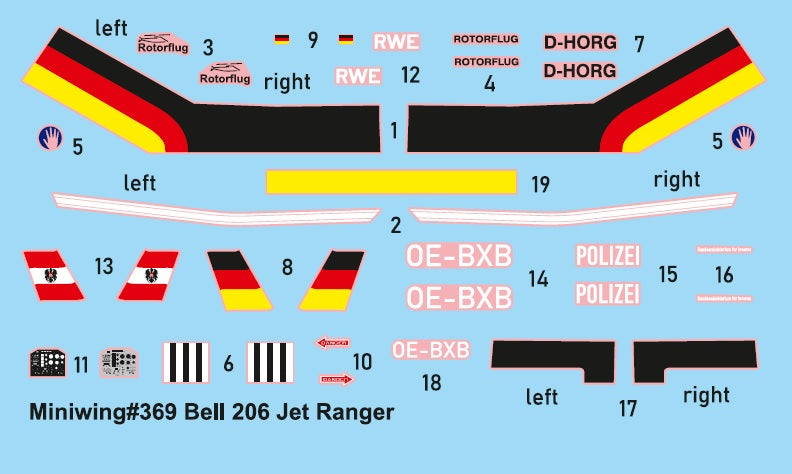 Miniwing-Plastic mini 369 1:144 Bell 206 Jet Ranger / Civilian users