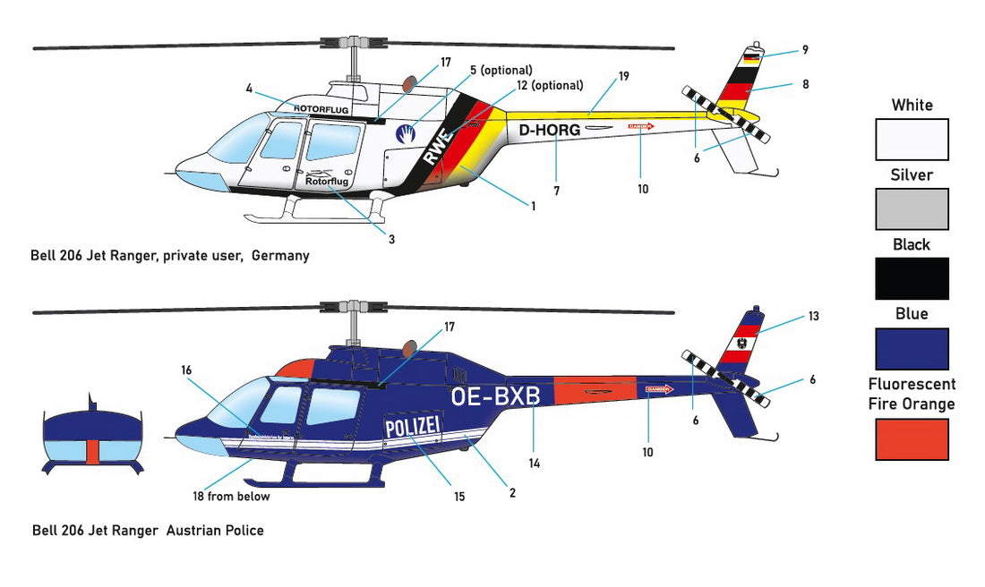 Miniwing-Plastic mini 369 1:144 Bell 206 Jet Ranger / Civilian users