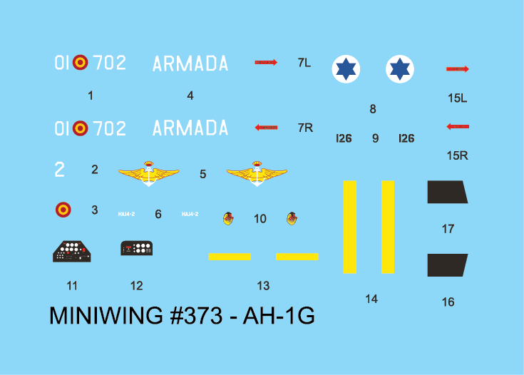 Miniwing-Plastic 373 1:144 Bell AH-1G COBRA Foreign Users