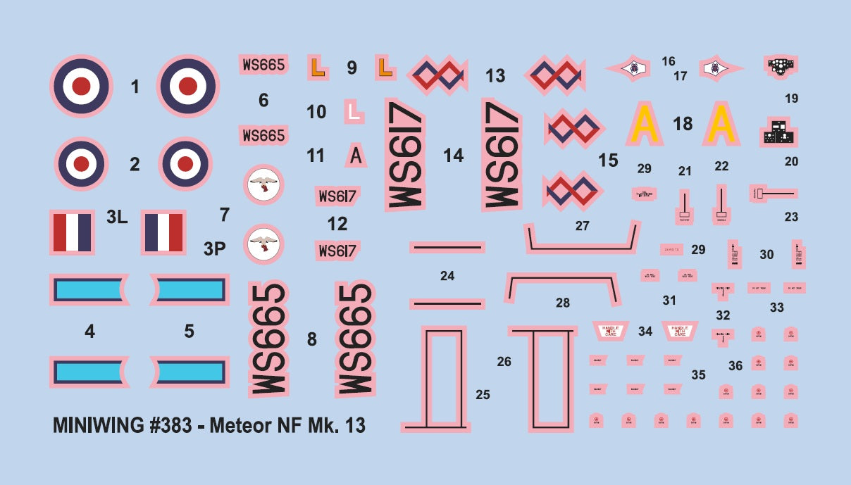 Miniwing-Plastic MINI383 1:144 Gloster Meteor NF.12 / RAF
