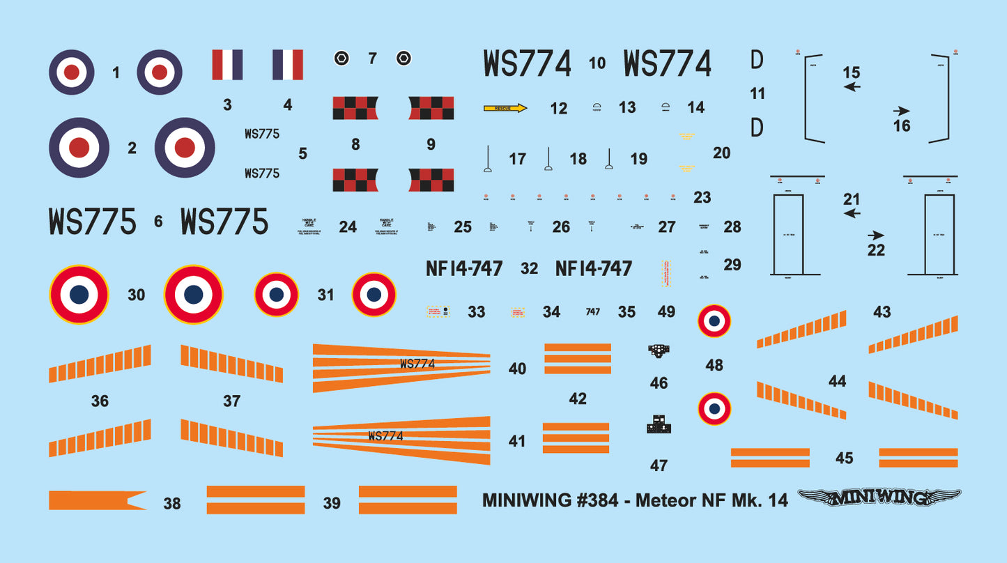 Miniwing-Plastic 384 1:144 Amstrong Whitworth METEOR NF.14 / RAF + ArmÃ©e de lÂ´Air