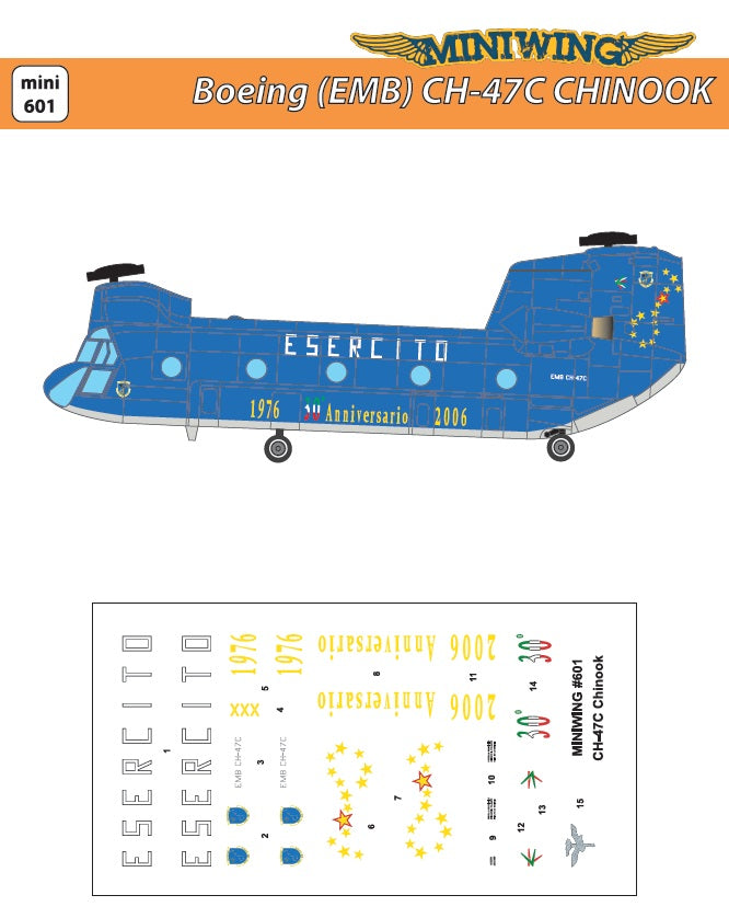 Miniwing 601 1:72 Boeing (EMB) CH-47C CHINOOK / Italian Air Force