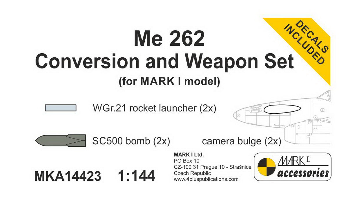 Mark I Models MKA14423 1:144 Messerschmitt Me-262A Conversion & Weapon Set