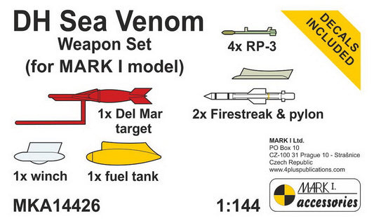 Mark I Models MKA14426 1:144 de Havilland Sea Venom Weapon Set - Resin Parts & Decals