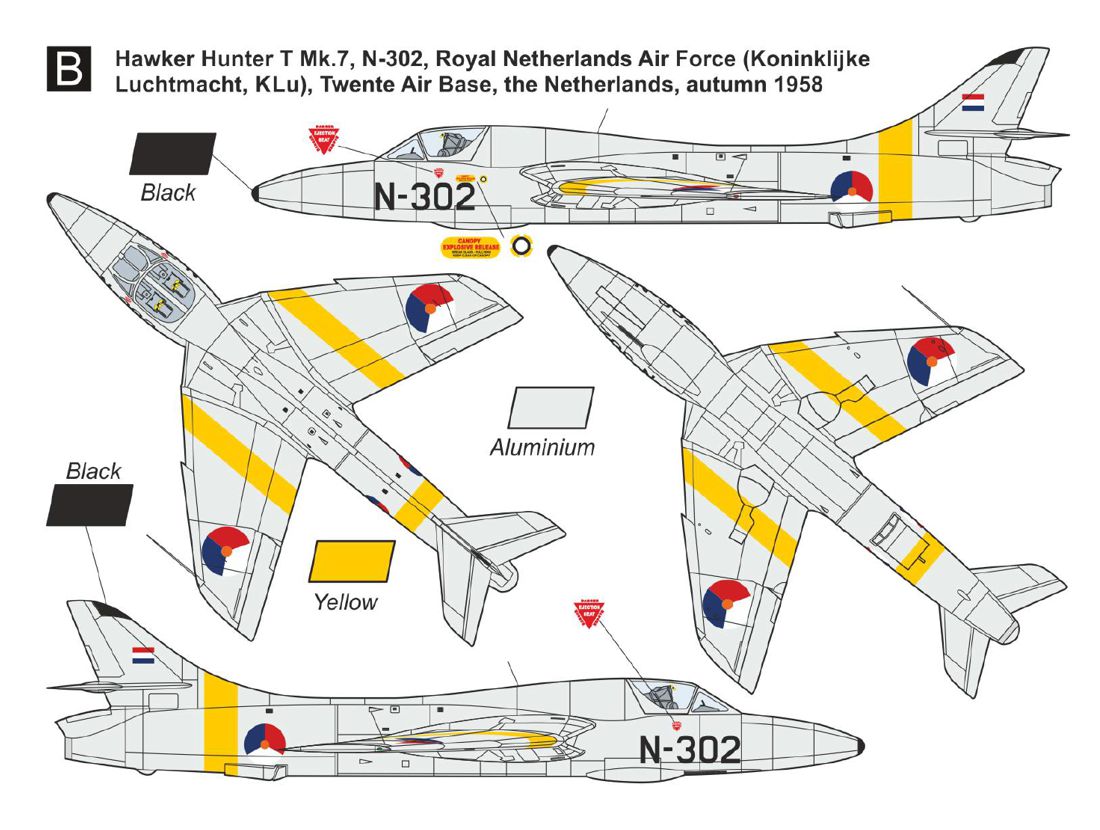 Mark I Models MKA14432 1:144 Hawker Hunter T.7 (RAF & Export) Conversion Set (2in1)