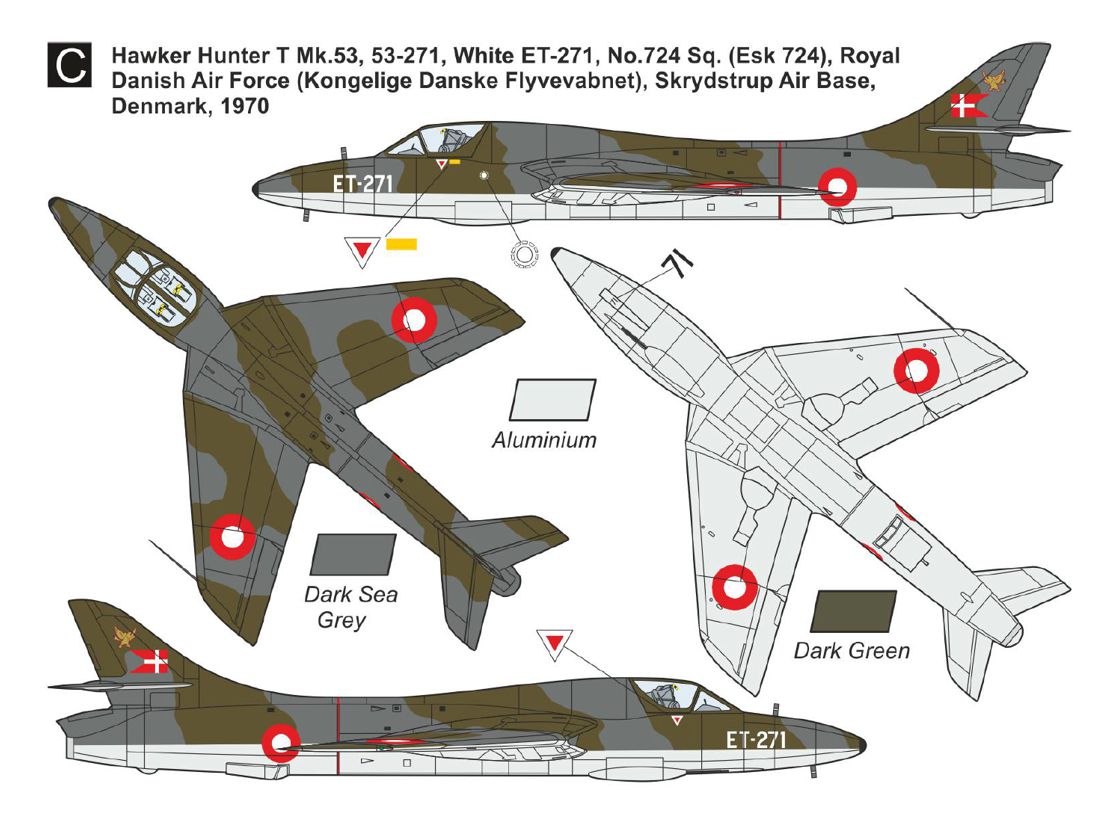 Mark I Models MKA14432 1:144 Hawker Hunter T.7 (RAF & Export) Conversion Set (2in1)