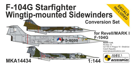 Mark I Models MKA14434 1:144 Lockheed F-104G Starfighter 'Wingtip-mounted Sidewinders' Conversion set