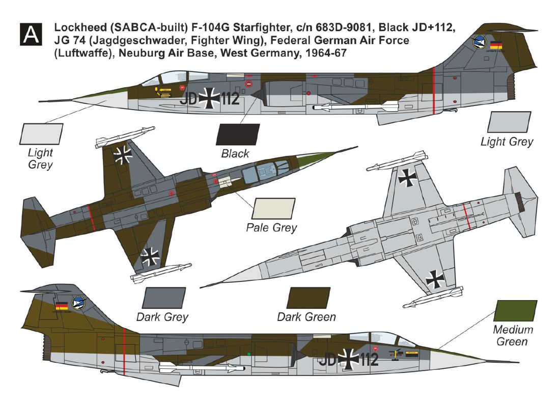 Mark I Models MKA14434 1:144 Lockheed F-104G Starfighter 'Wingtip-mounted Sidewinders' Conversion set
