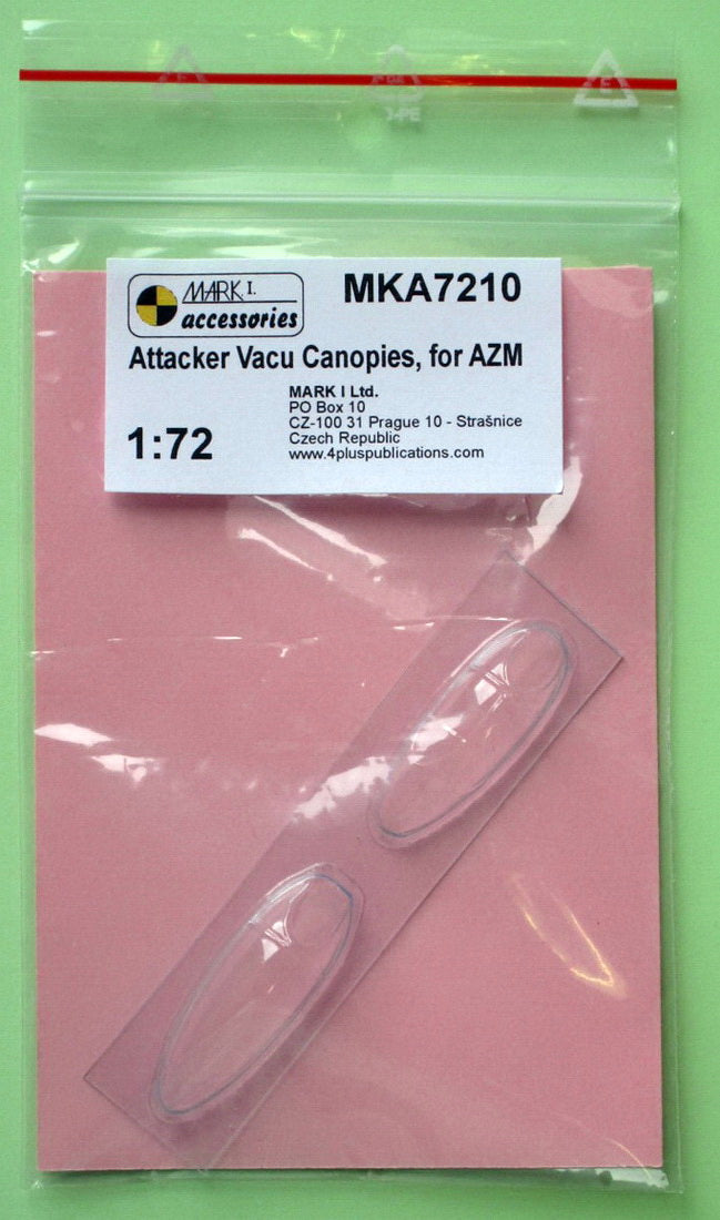 Mark I Models MKA7210 1:72 Supermarine Attacker F.1/FB.2 Vacu Canopy (2 different types)