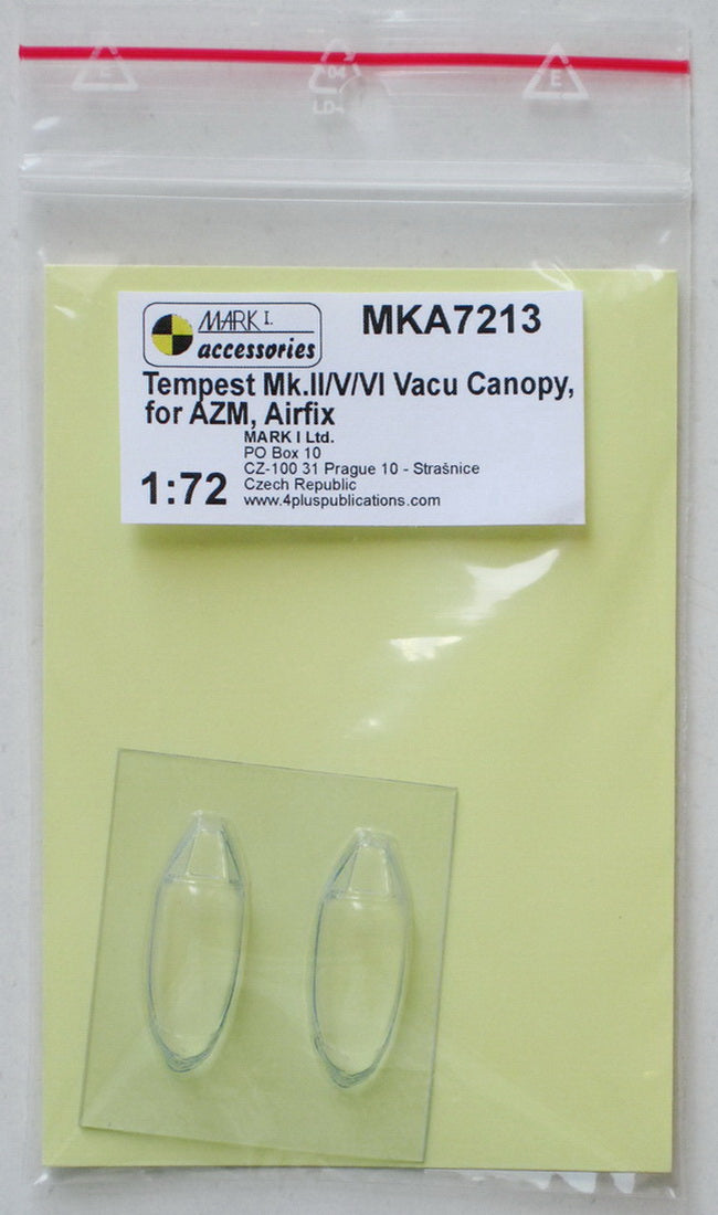 Mark I Models MKA7213 1:72 Hawker Tempest Mk.II/Mk.V/Mk.VI Vacu Canopy (2 pcs)