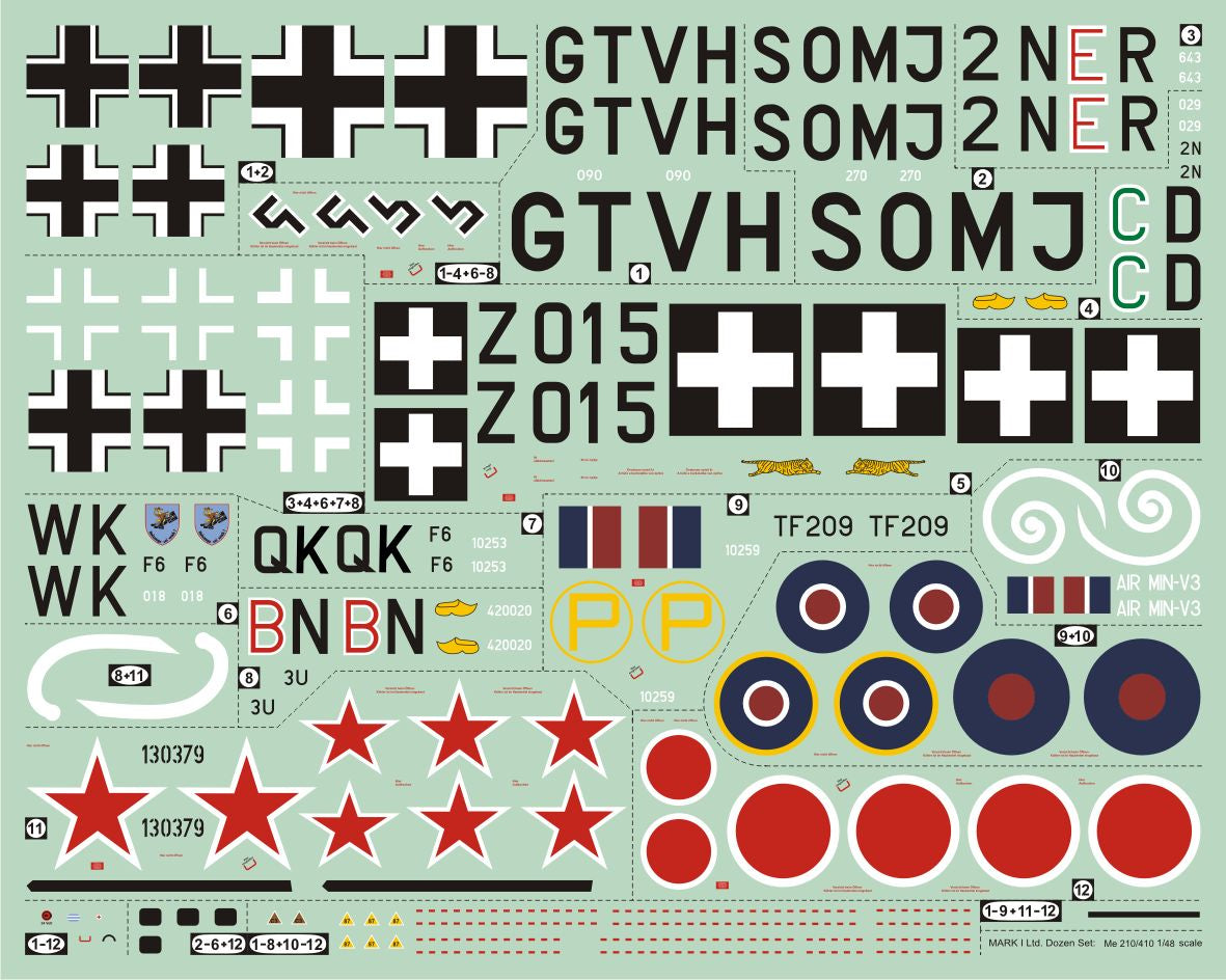 Mark I Guide MKD48010 1:48 Messerschmitt Me-210/410 Colours & Markings