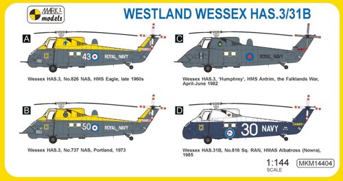 Mark I Models MKM14404 1:144 Westland Wessex HAS.3/HAS.31B