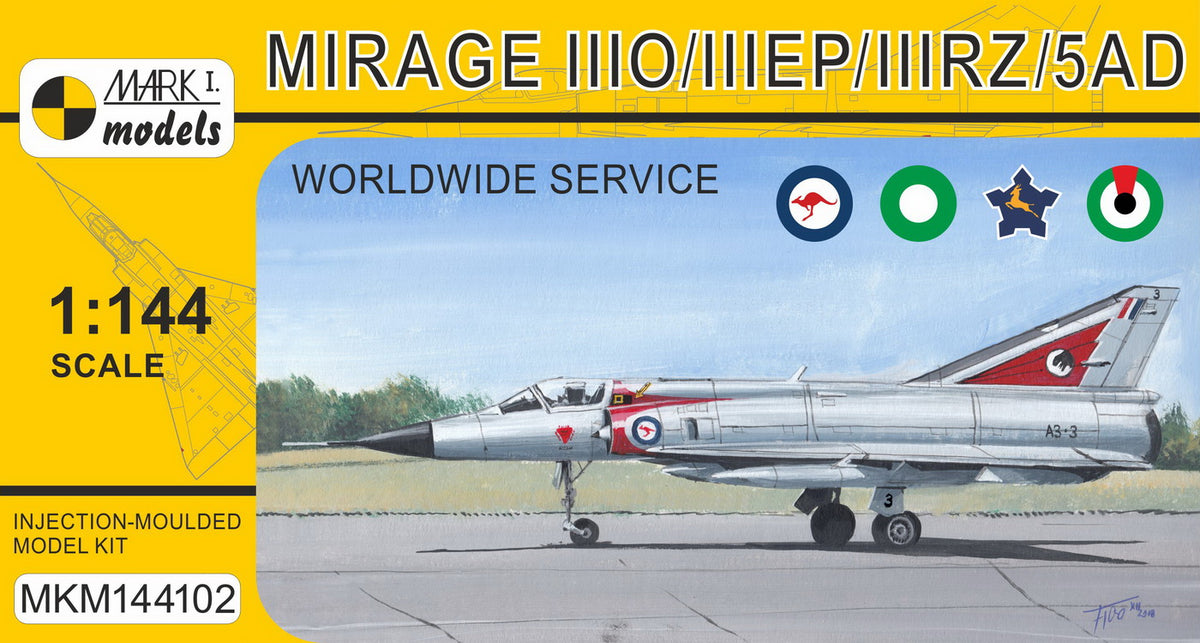 Mark I Models MKM144102 1:144 Dassault-Mirage IIIO/EP/RZ/5AD 'Worldwide Service' (RAAF, PAF, SAAF, UAEAF)