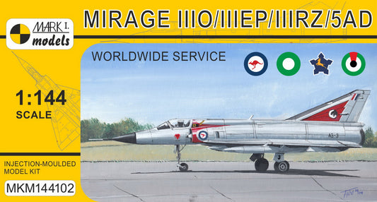 Mark I Models MKM144102 1:144 Dassault-Mirage IIIO/EP/RZ/5AD 'Worldwide Service' (RAAF, PAF, SAAF, UAEAF)