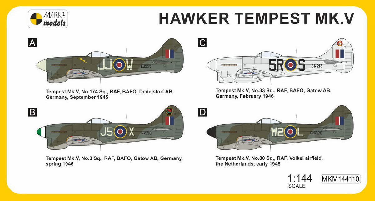 Mark I Models MKM144110 1:144 Hawker Tempest Mk.V series 2 'Fierce Fighter' (2in1) (Royal Air Force)