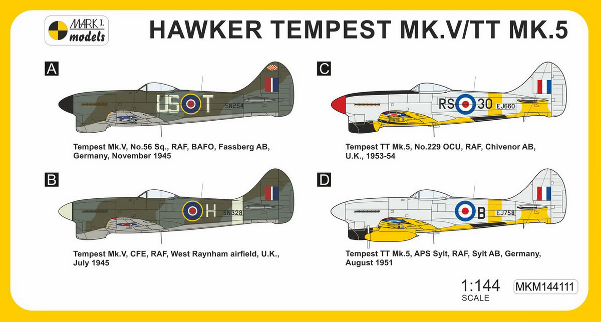 Mark I Models MKM144111 1:144 Hawker Tempest Mk.V/TT.5 'In final roles' (2in1)