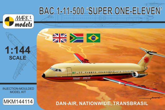 Mark I Models MKM144114 1:144 BAC 1-11-500 ‘Dan-Air, Nationwide, Trans Brasil’