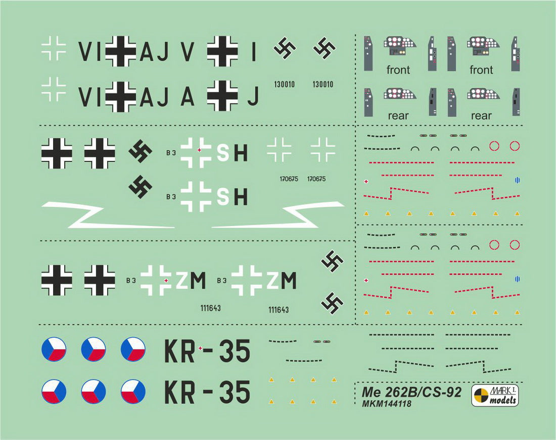 Mark I Models MKM144118 1:144 Messerschmitt Me-262B Schwalbe 'Jet Trainer' (2in1 = 2 kits in 1 box)