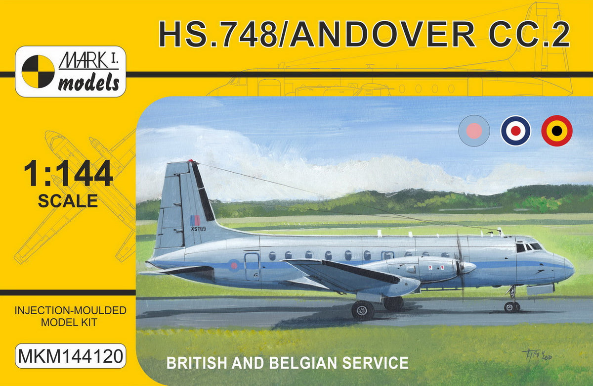 Mark I Models MKM144120 1:144 Hawker-Siddeley HS.748 Andover Military 'Europe' (RAF, RAE, Belgian AF)