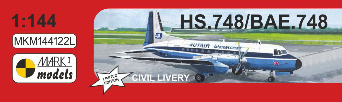 Mark I Models MKM144122L 1:144 Hawker-Siddeley HS.748/BAe.748 'Civil Livery' re-release, now bagged