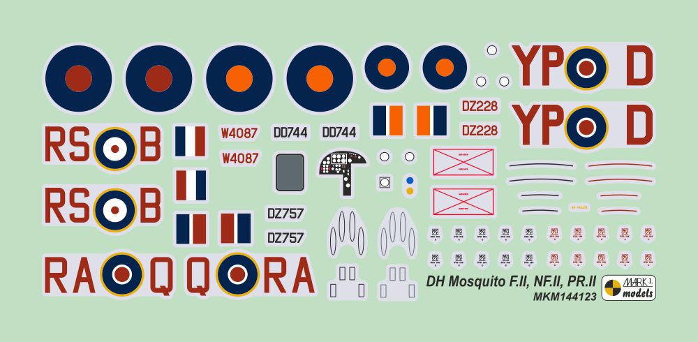 Mark I Models MKM144123 1:144 de Havilland Mosquito NF/F/PR.II 'Intruder' new plastic parts (propellers)