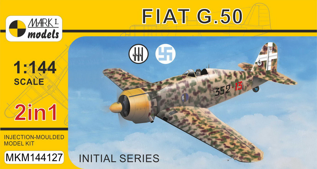 Mark I Models MKM144127 1:144 Fiat G.50 'Initial Series' (2in1 = 2 kits in 1 box) Italian AF, Finnish AF)