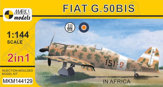 Mark I Models MKM144129 1:144 Fiat G.50 'In Africa' (2in1 = 2 kits in 1 box) (Italian AF, South African AF)
