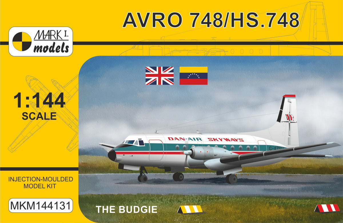 Mark I Models MKM144131 1:144 Hawker-Siddeley HS.748 'The Budgie' (Dan-Air Skyways, Chieftain Airways, Aeropostal Venezuela)