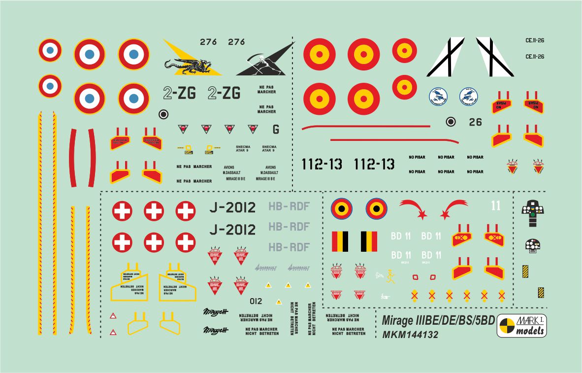 Mark I Models MKM144132 1:144 Dassault-Mirage IIIBE/DE/DS/5BD Two-seater 'European Service'