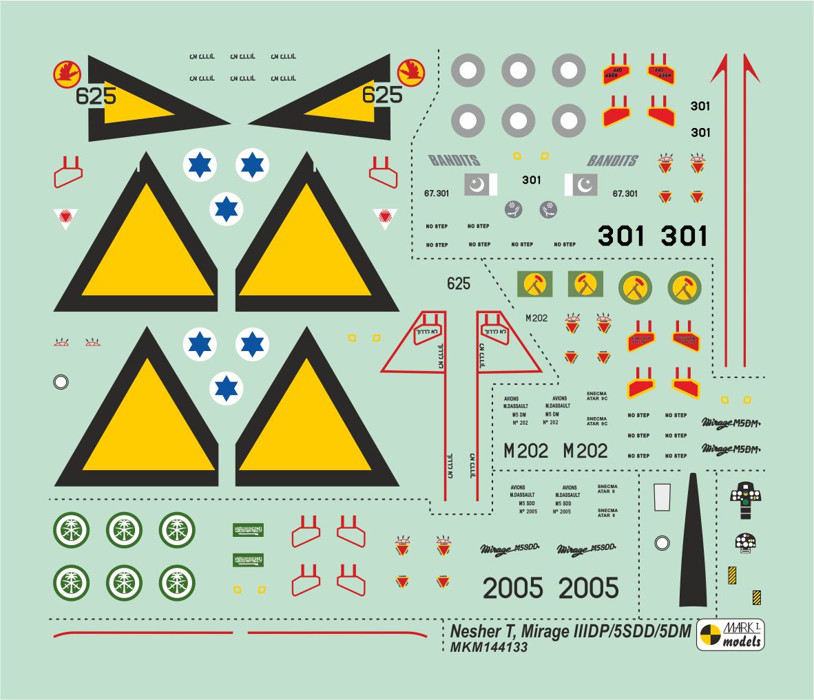Mark I Models MKM144133 1:144 Dassault-Mirage IIIDP/5SDD/5DM/Nesher T Two-seater 'Asia & Africa'