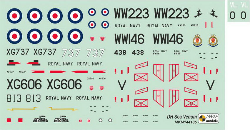Mark I Models MKM144135 1:144 de Havilland Sea Venom FAW.21/22/ECM.21 'Home Fleet' (2in1)