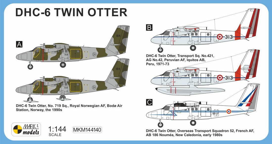 Mark I Models MKM144140 1:144 DHC-6 Twin Otter 'Worldwide Military Service'