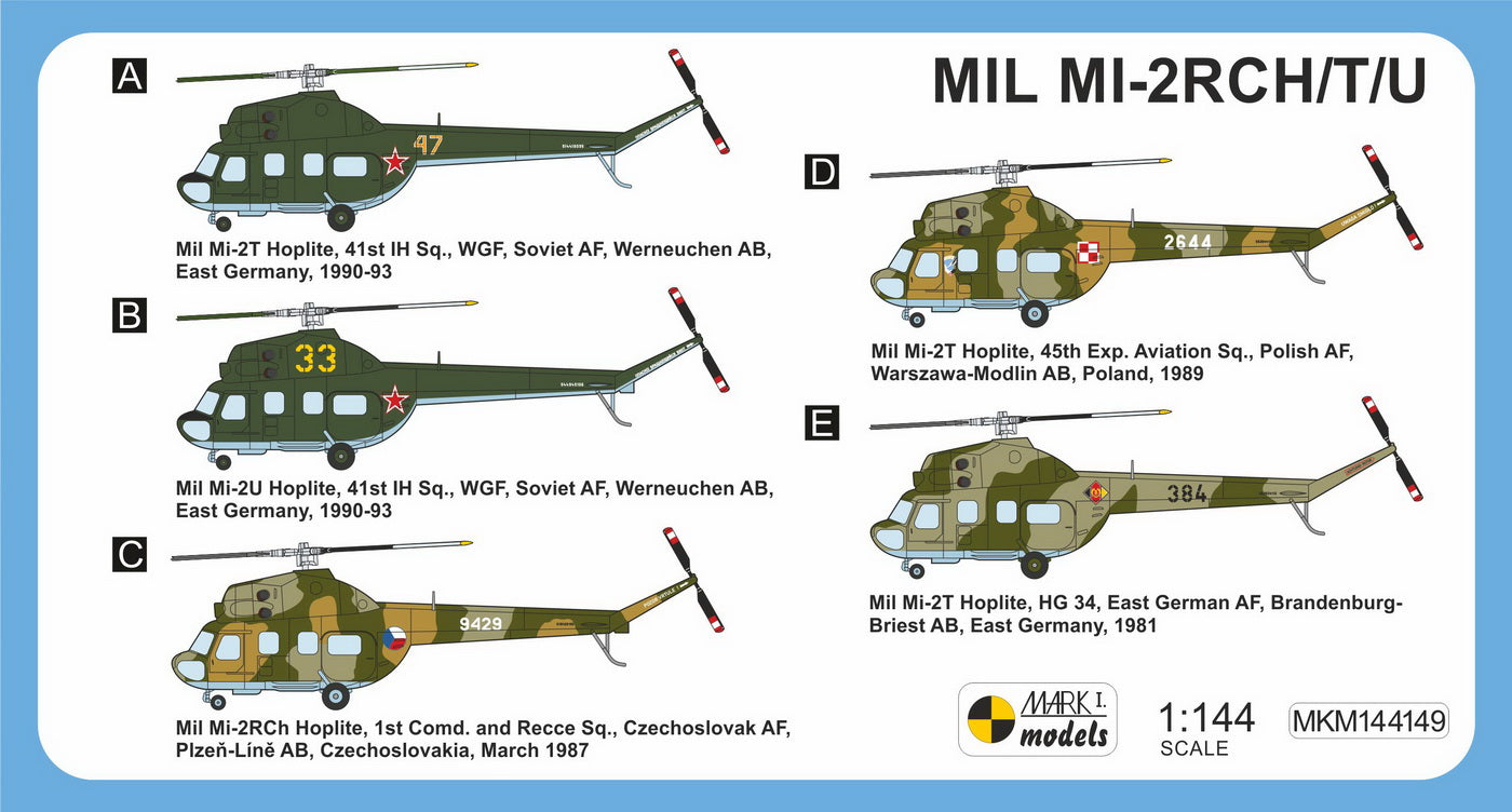 Mark I Models MKM144149 1:144 Mil Mi-2 Hoplite 'Warsaw Pact' (2in1 = 2 kits in 1 box)