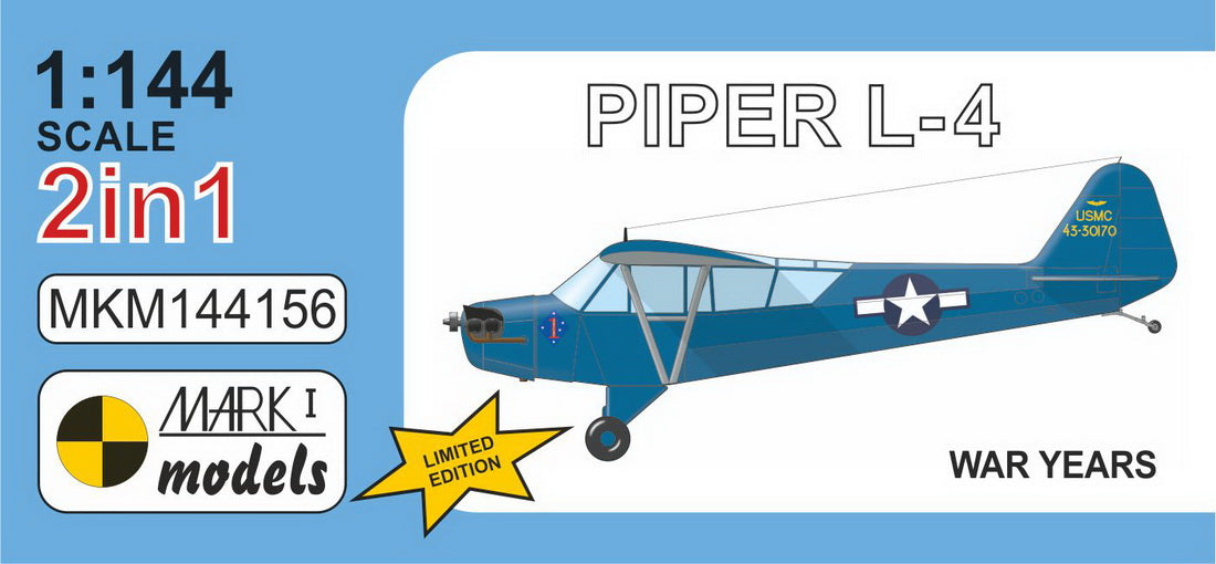 Mark I Models MKM144156 1:144 Piper L-4 'War Years' (2in1) bagged