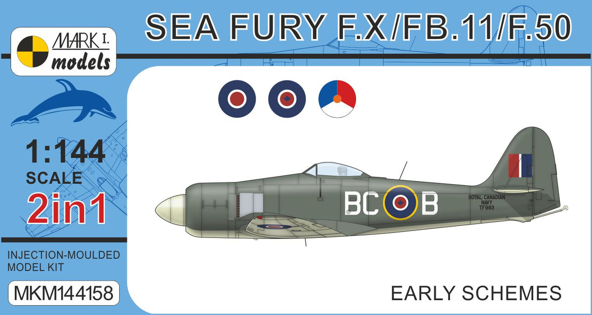 Mark I Models MKM144158 1:144 Hawker Sea Fury F.X/FB.11/F.50 'Early Schemes' (2in1)