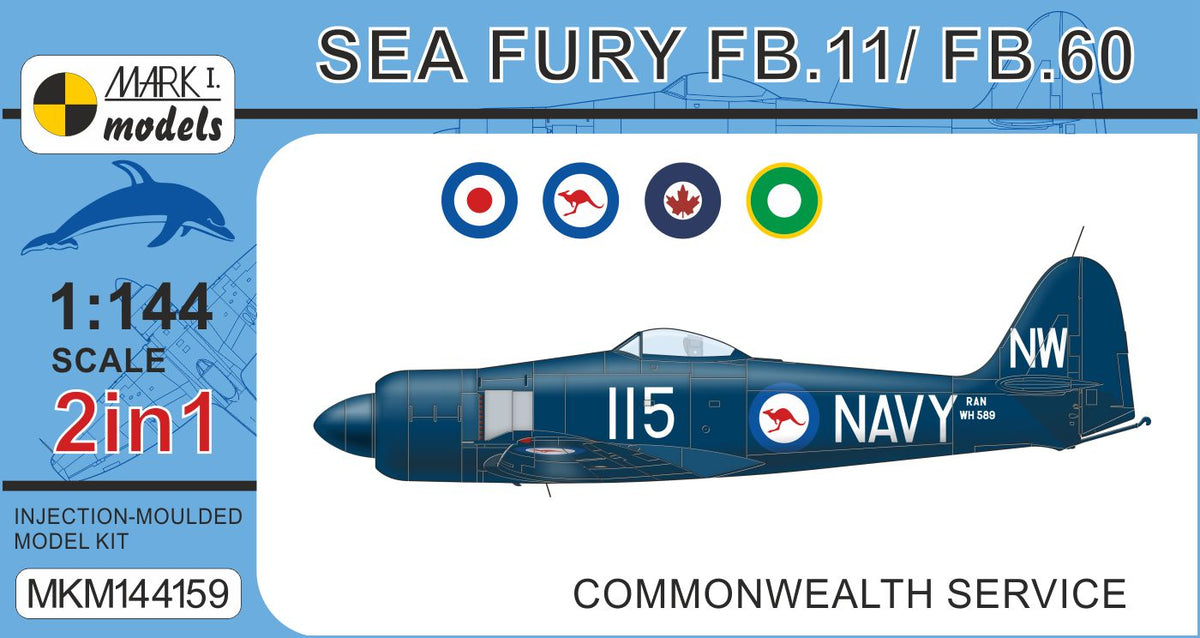 Mark I Models MKM144159 1:144 Hawker Sea Fury FB.11/FB.60 'Commonwealth Service' (2in1)