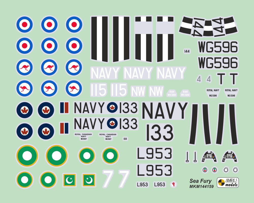 Mark I Models MKM144159 1:144 Hawker Sea Fury FB.11/FB.60 'Commonwealth Service' (2in1)