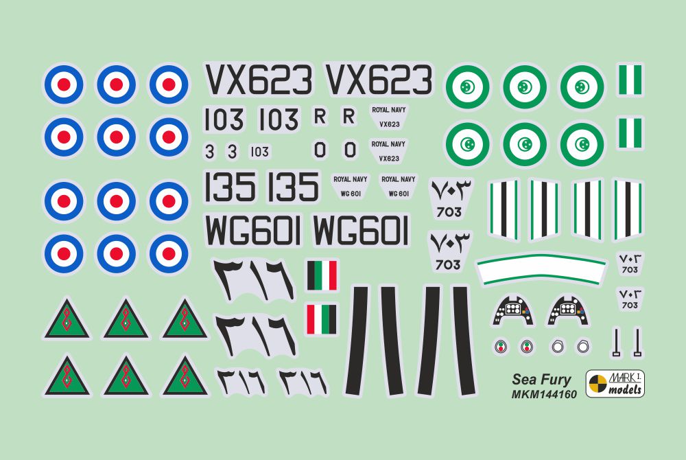 Mark I Models MKM144160 1:144 Hawker Sea Fury FB.11 'Mediterranean & Middle East' (2in1)