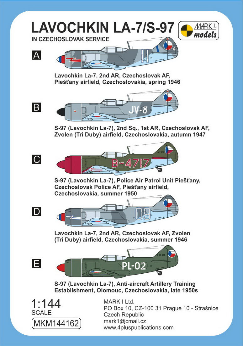 Mark I Models MKM144162 1:144 Lavochkin La-7/S-97 'In Czechoslovak Service' bagged