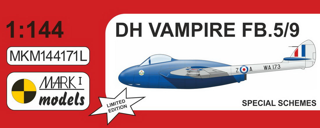 Mark I Models MKM144171L 1:144 de Havilland Vampire FB.5/9 'Special Schemes'