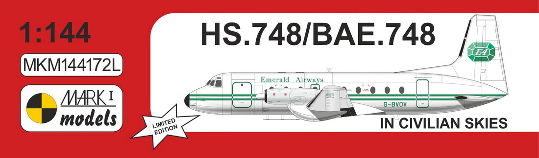 Mark I Models MKM144172L 1:144 Hawker-Siddeley HS.748/BAe.748 'In Civilian Skies'