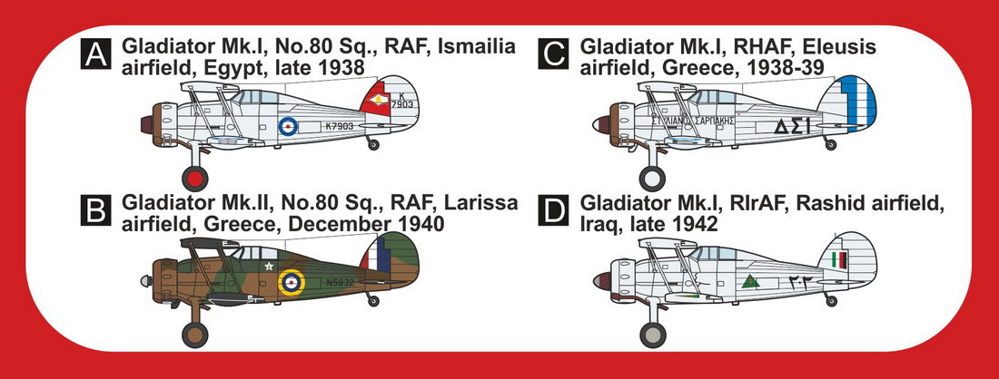 Mark I Models MKM144176L 1:144 Gloster Gladiator 'Mediterranean & Middle East'