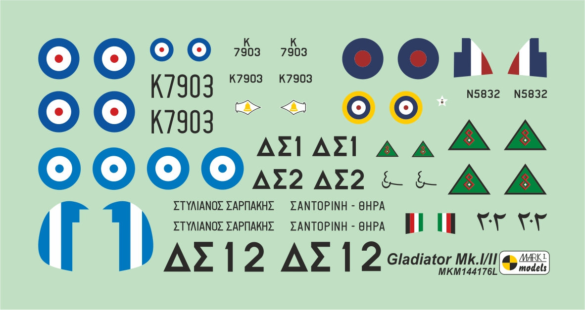 Mark I Models MKM144176L 1:144 Gloster Gladiator 'Mediterranean & Middle East'