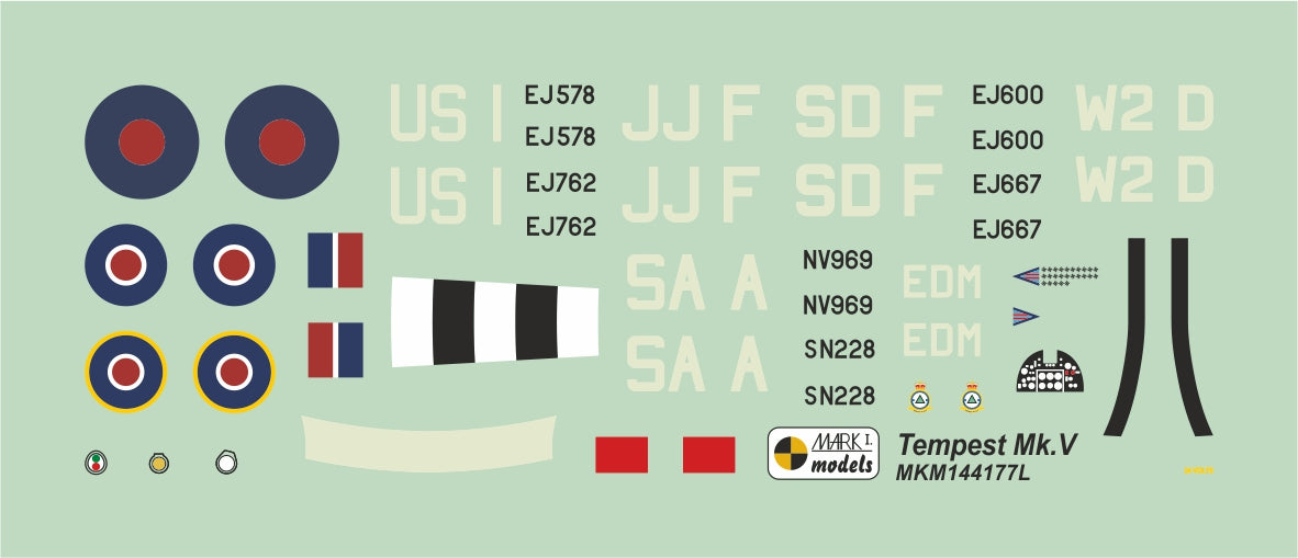 Mark I Models MKM144177 1:144 Hawker Tempest Mk.V 'Fighter Aces'