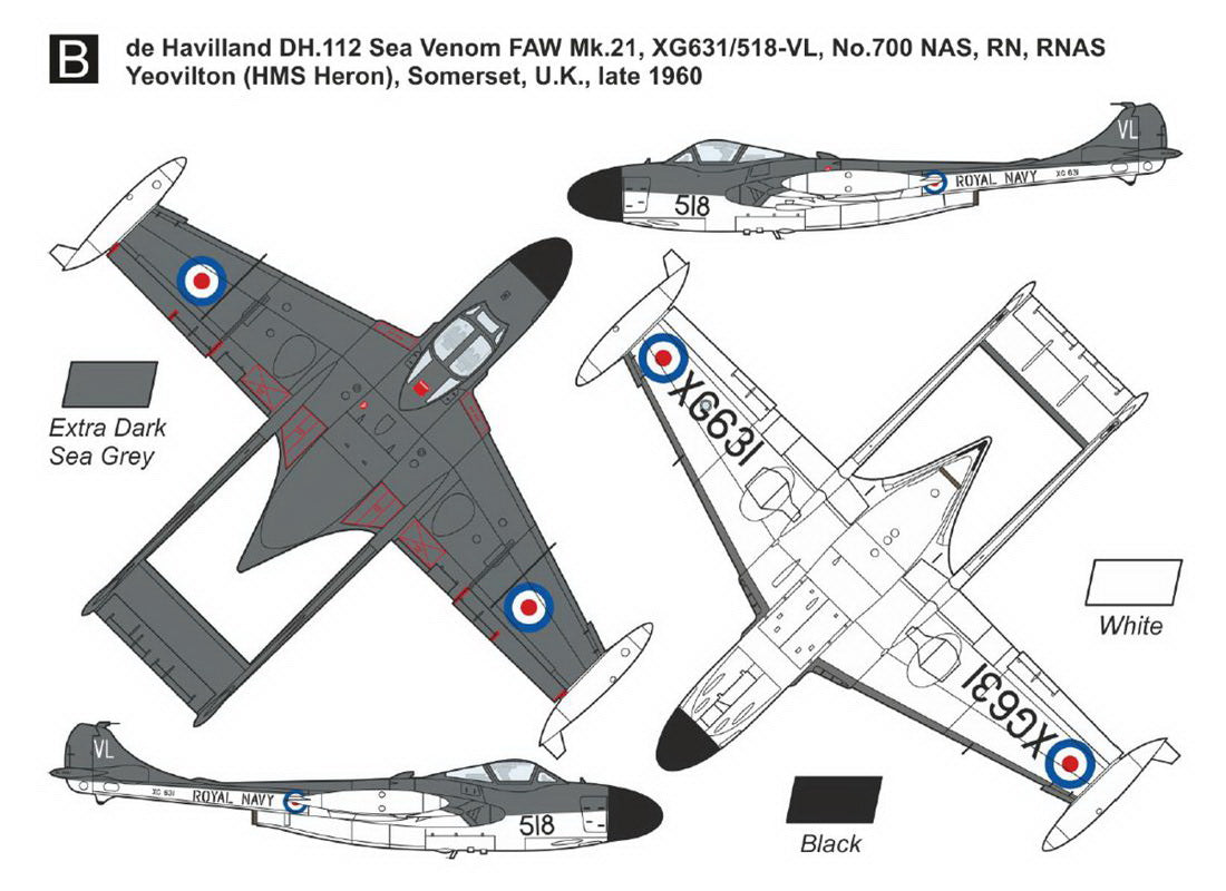 Mark I Models MKM144179 1:144 de Havilland Sea Venom FAW.21/53/ECM.22 ÃƒÂ¢Ã¢â€šÂ¬Ã‹Å“RN and RAN ServiceÃƒÂ¢Ã¢â€šÂ¬Ã¢â€žÂ¢ (2in1)
