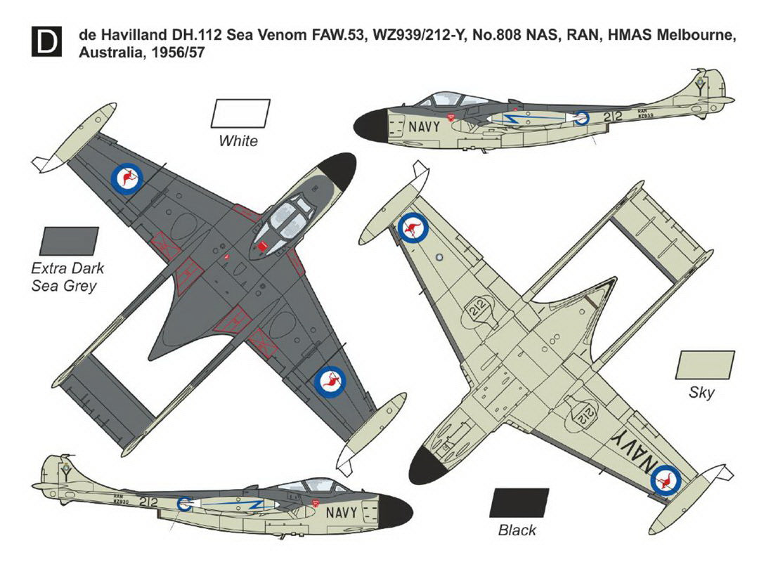 Mark I Models MKM144179 1:144 de Havilland Sea Venom FAW.21/53/ECM.22 ÃƒÂ¢Ã¢â€šÂ¬Ã‹Å“RN and RAN ServiceÃƒÂ¢Ã¢â€šÂ¬Ã¢â€žÂ¢ (2in1)