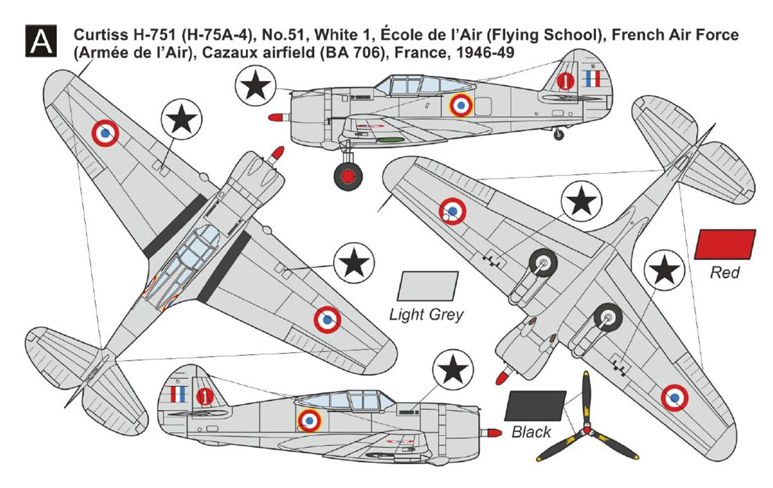 Mark I Models MKM144180 1:144 Curtiss H-751/75A-7/Mohawk IV 'Europe & Overseas'
