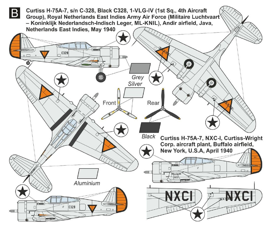 Mark I Models MKM144180 1:144 Curtiss H-751/75A-7/Mohawk IV 'Europe & Overseas'